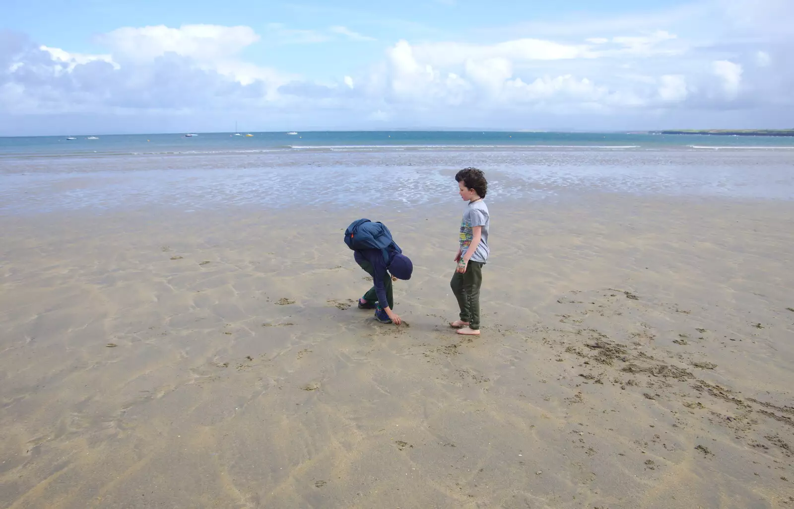 Fred picks something up, from Mullaghmore Beach and Marble Arch Caves, Sligo and Fermanagh, Ireland - 19th August 2019