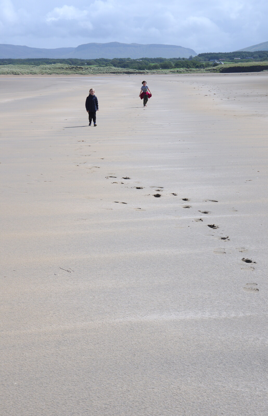 Footprints on the beach from Mullaghmore Beach and Marble Arch Caves, Sligo and Fermanagh, Ireland - 19th August 2019