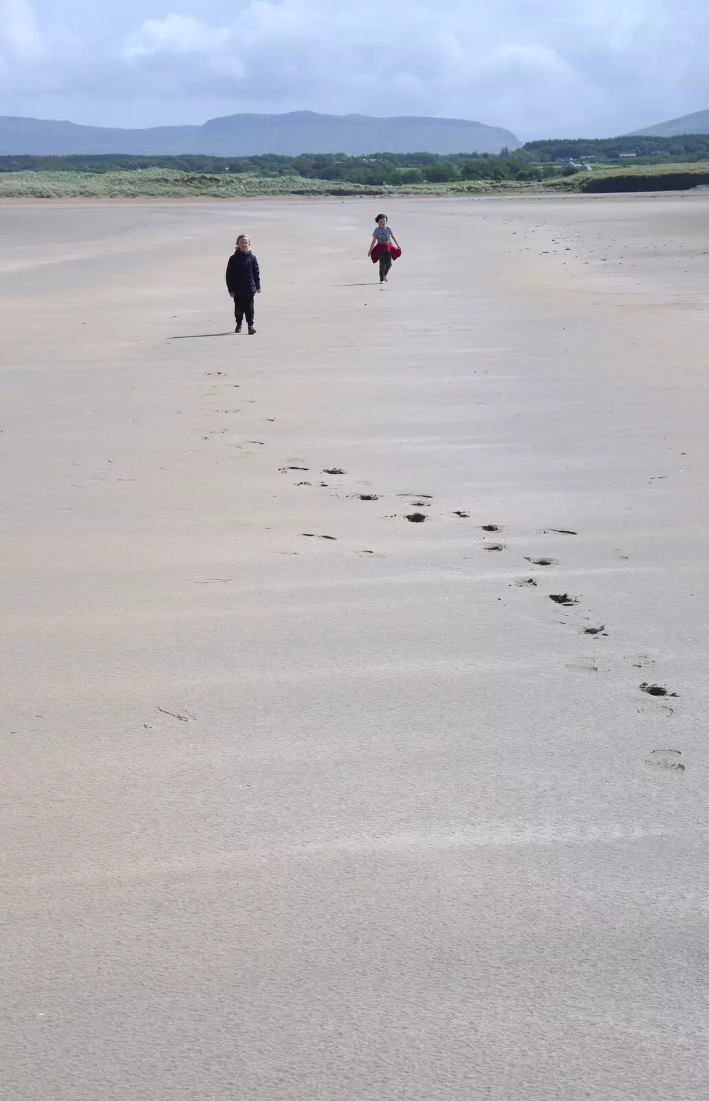 Footprints on the beach, from Mullaghmore Beach and Marble Arch Caves, Sligo and Fermanagh, Ireland - 19th August 2019