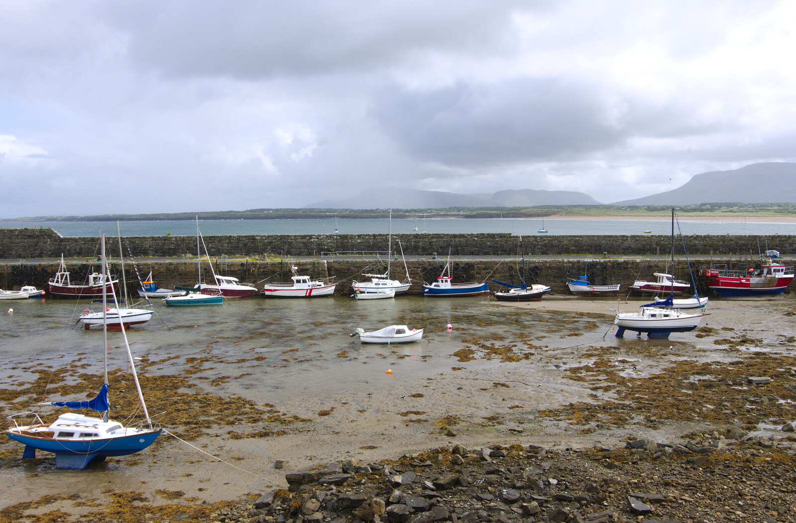 Boats in the harbour from Mullaghmore Beach and Marble Arch Caves, Sligo and Fermanagh, Ireland - 19th August 2019