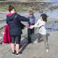 Evelyn rinses off some hands, Mullaghmore Beach and Marble Arch Caves, Sligo and Fermanagh, Ireland - 19th August 2019