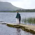 Isobel and Harry on the pier at Lough Glenade, Mullaghmore Beach and Marble Arch Caves, Sligo and Fermanagh, Ireland - 19th August 2019