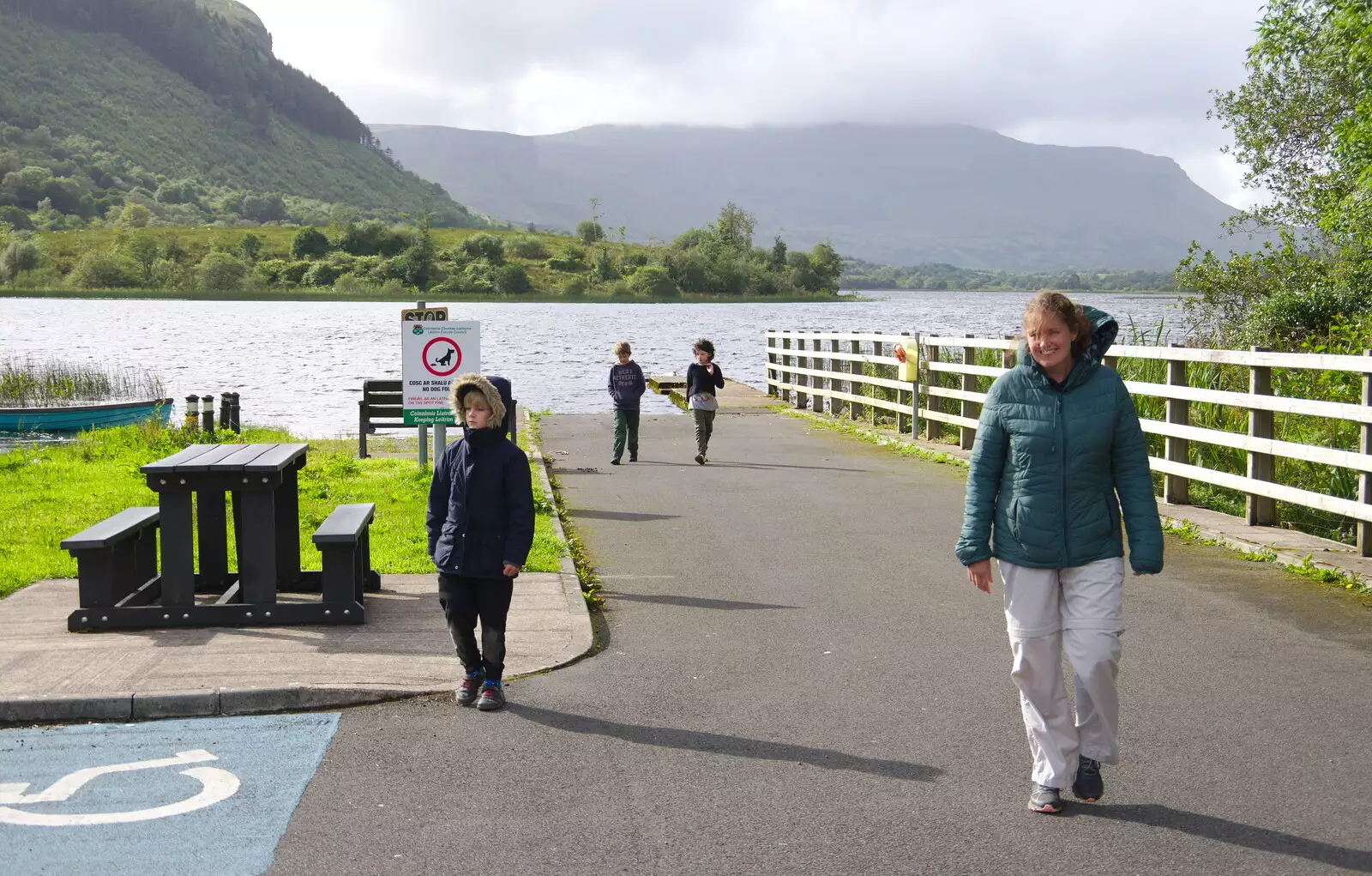 Isobel and the gang, from Mullaghmore Beach and Marble Arch Caves, Sligo and Fermanagh, Ireland - 19th August 2019