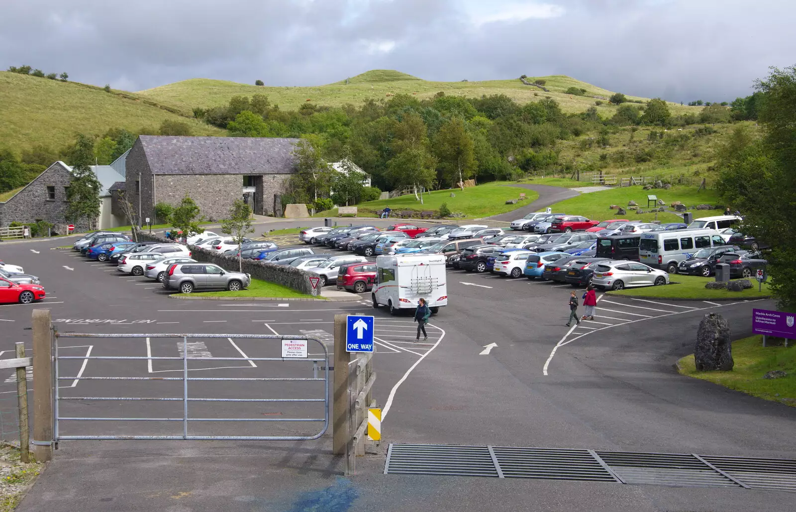 Isobel roams around the car park, from Mullaghmore Beach and Marble Arch Caves, Sligo and Fermanagh, Ireland - 19th August 2019