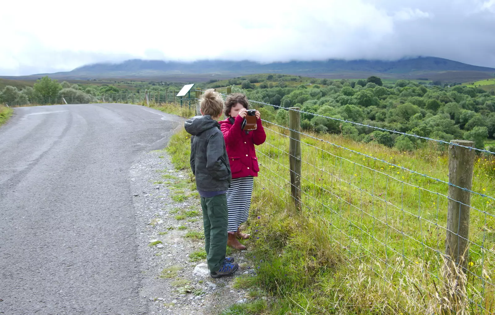 Fern takes a photo on Camera B, from Mullaghmore Beach and Marble Arch Caves, Sligo and Fermanagh, Ireland - 19th August 2019