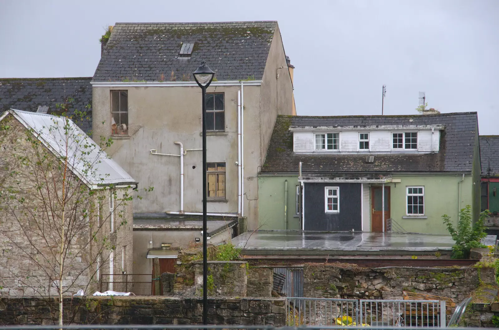 The almost-derelict backs of shops on Main Street, from Mullaghmore Beach and Marble Arch Caves, Sligo and Fermanagh, Ireland - 19th August 2019