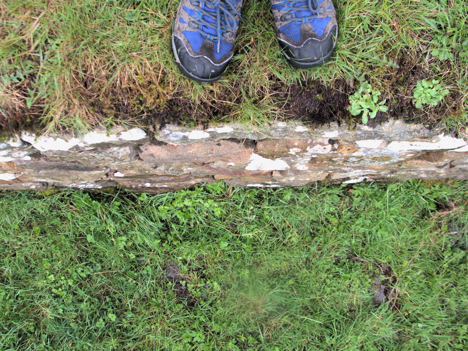 Fred's feet on top of the Ha-ha wall from Florence Court and a Postcard from Sligo, Fermanagh and Sligo, Ireland - 21st August 2019