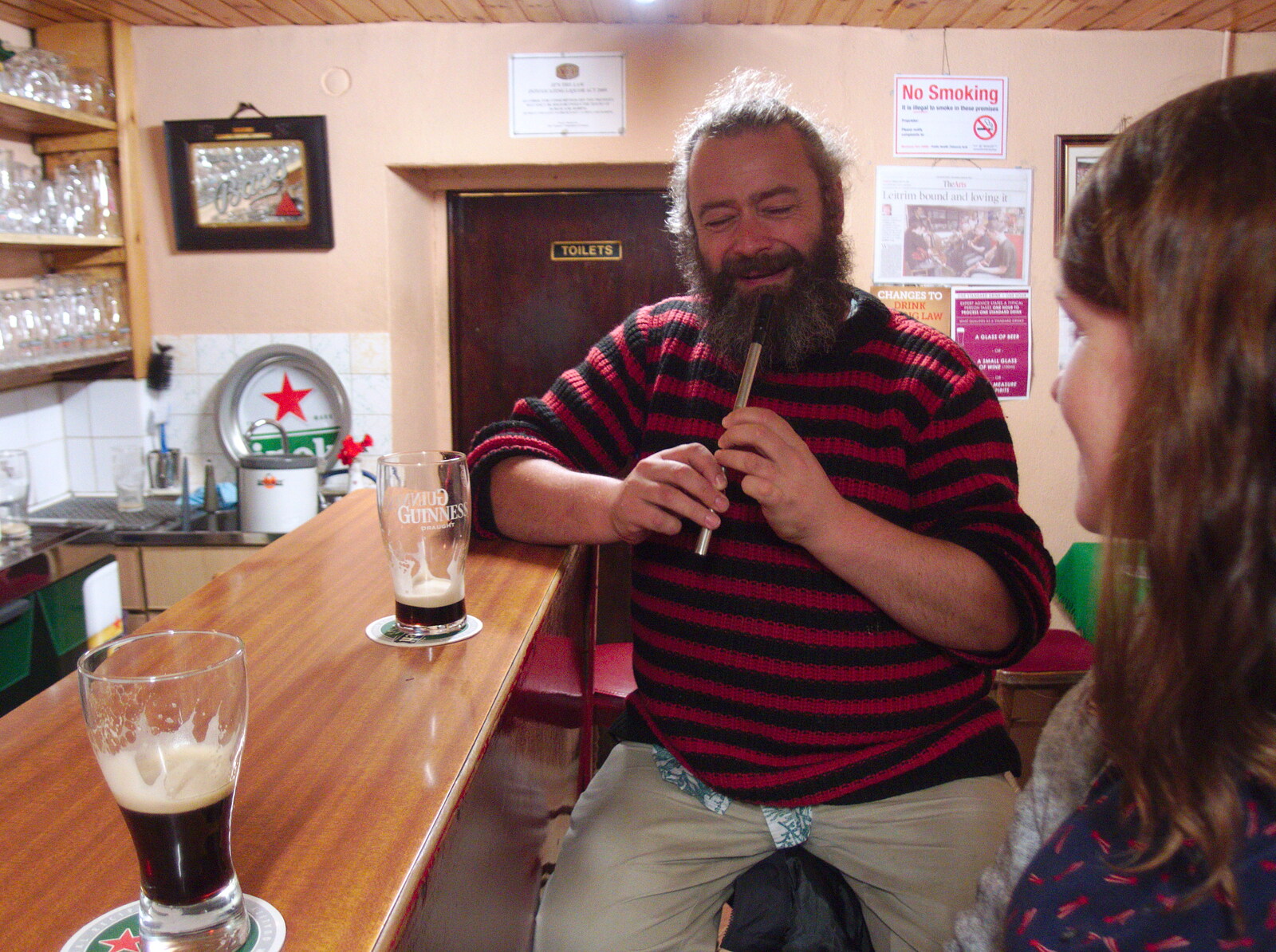 Noddy's on tin whistle in Connolly's Bar from Florence Court and a Postcard from Sligo, Fermanagh and Sligo, Ireland - 21st August 2019