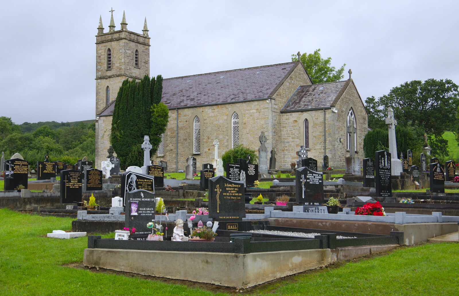 Mullaghdun graveyard and church in Cleenish from Travels in the Borderlands: An Blaic/Blacklion to Belcoo and back, Cavan and Fermanagh, Ireland - 22nd August 2019