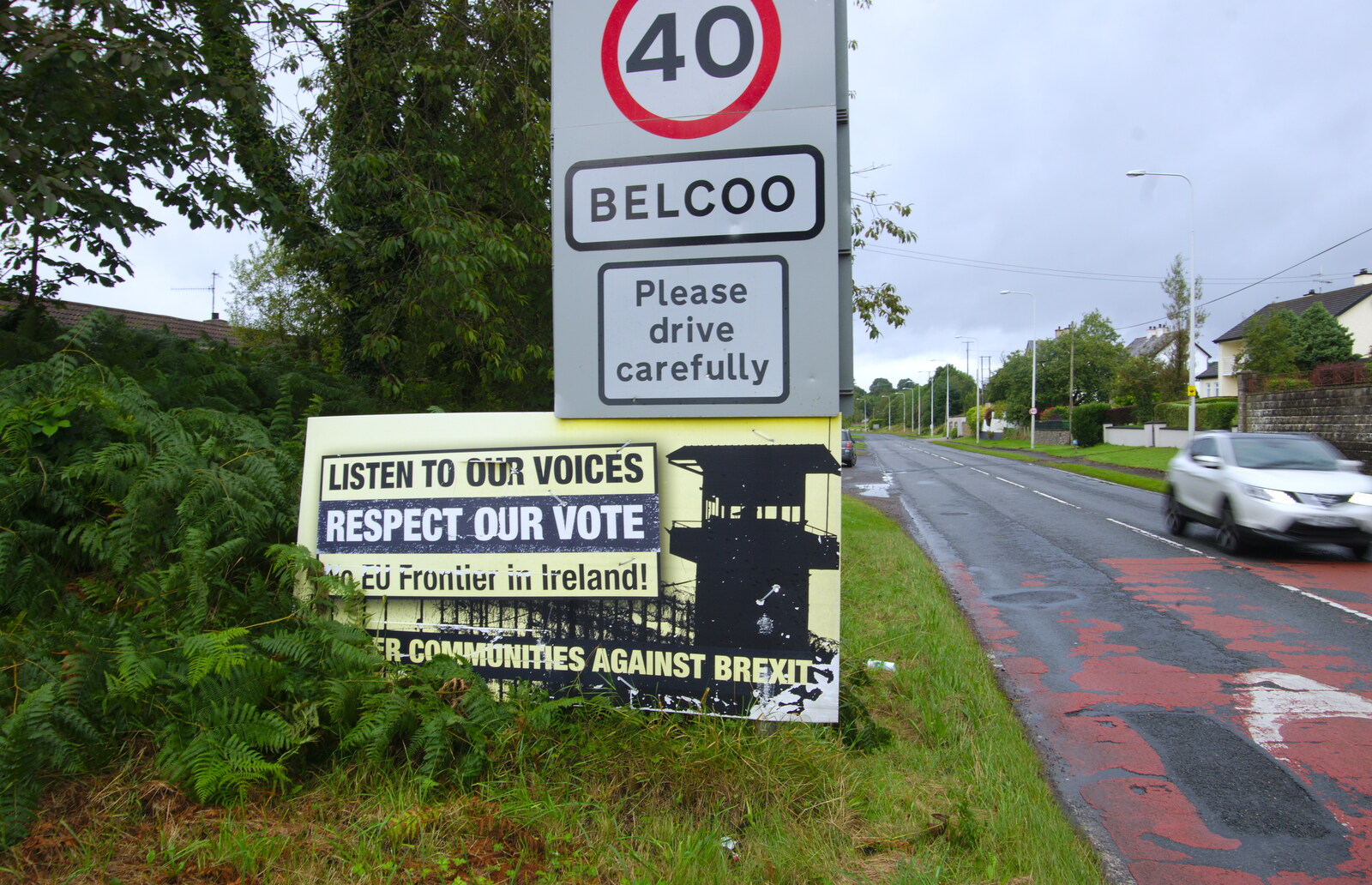 Anti-Brexit sign in Belcoo from Travels in the Borderlands: An Blaic/Blacklion to Belcoo and back, Cavan and Fermanagh, Ireland - 22nd August 2019