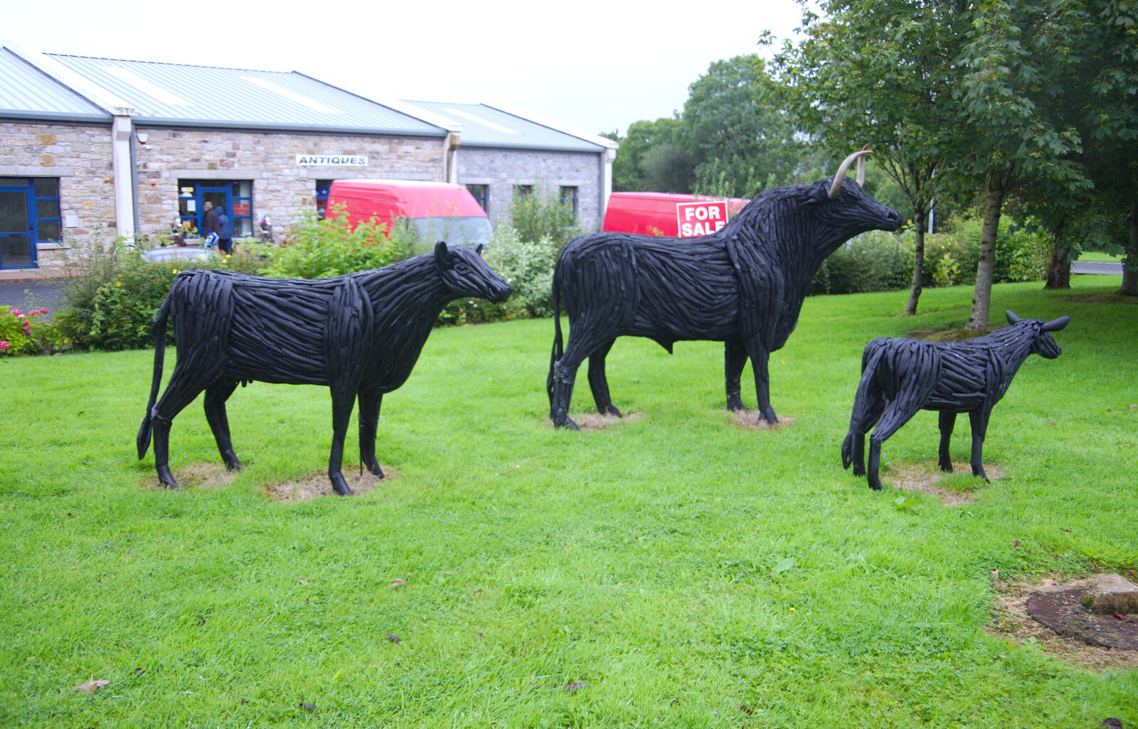 Amusing cow sculptures for sale from Travels in the Borderlands: An Blaic/Blacklion to Belcoo and back, Cavan and Fermanagh, Ireland - 22nd August 2019