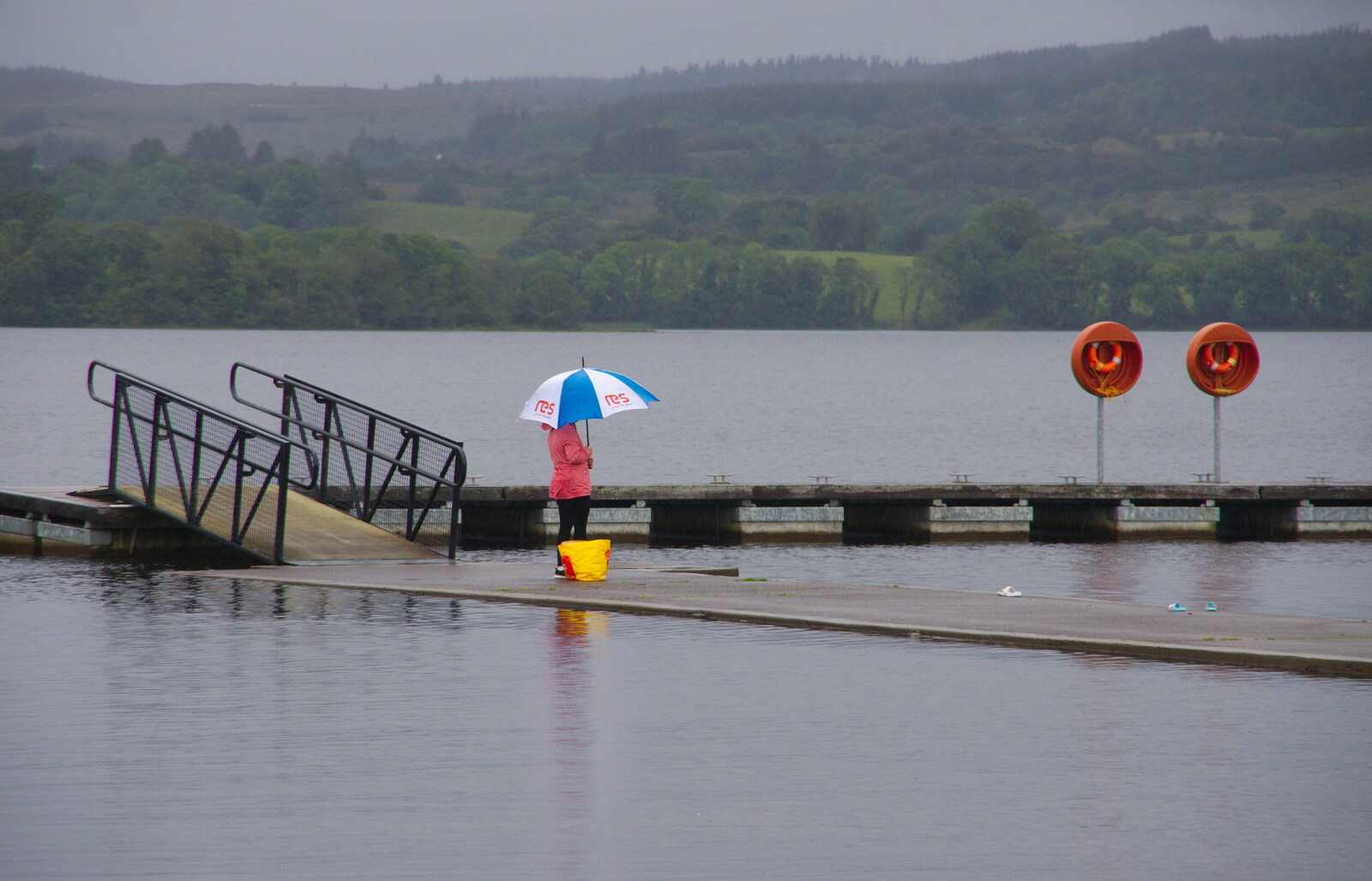 An umbrella in the rain from Travels in the Borderlands: An Blaic/Blacklion to Belcoo and back, Cavan and Fermanagh, Ireland - 22nd August 2019