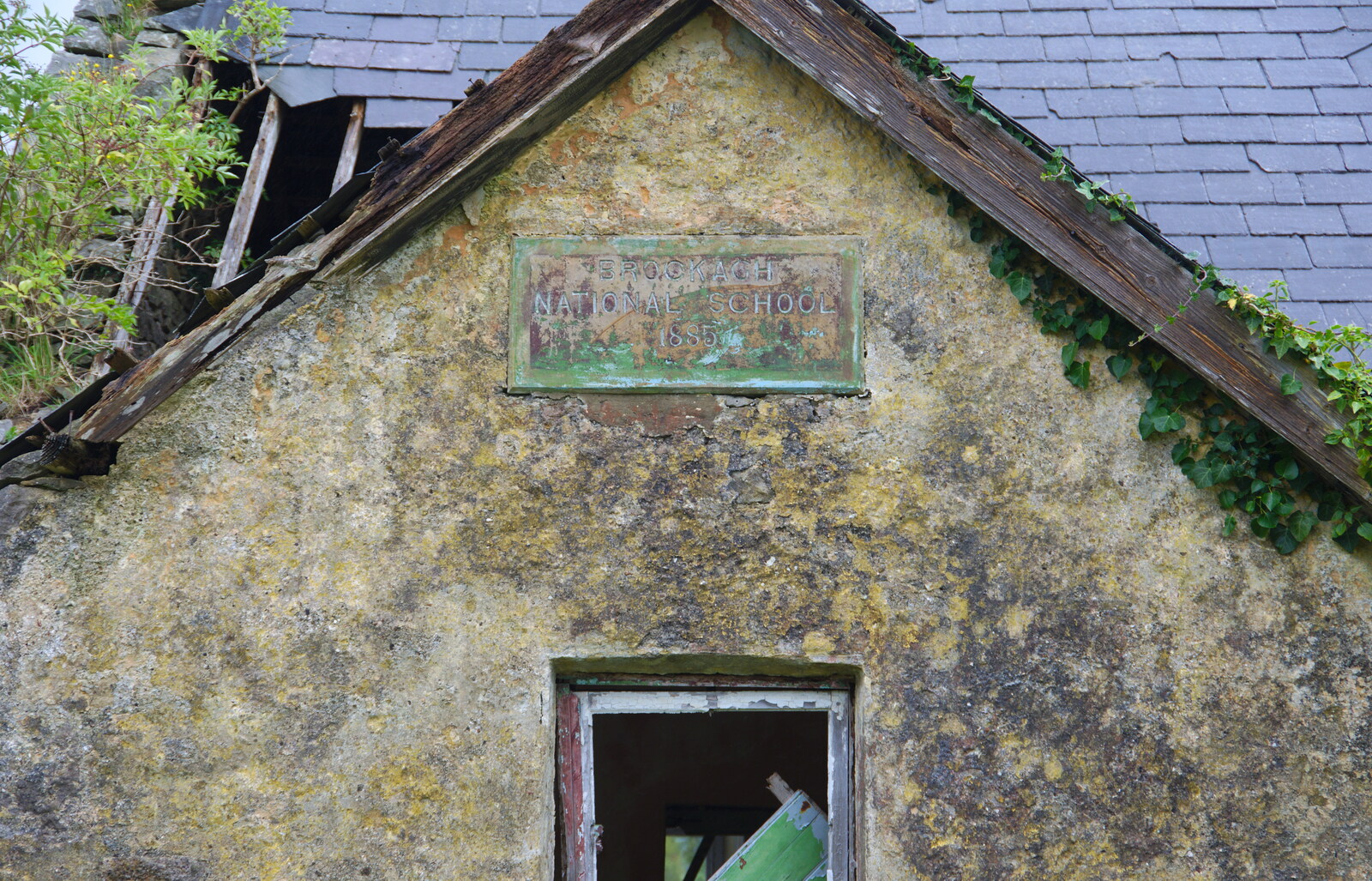 National School plaque, Brockagh 1885 from Travels in the Borderlands: An Blaic/Blacklion to Belcoo and back, Cavan and Fermanagh, Ireland - 22nd August 2019