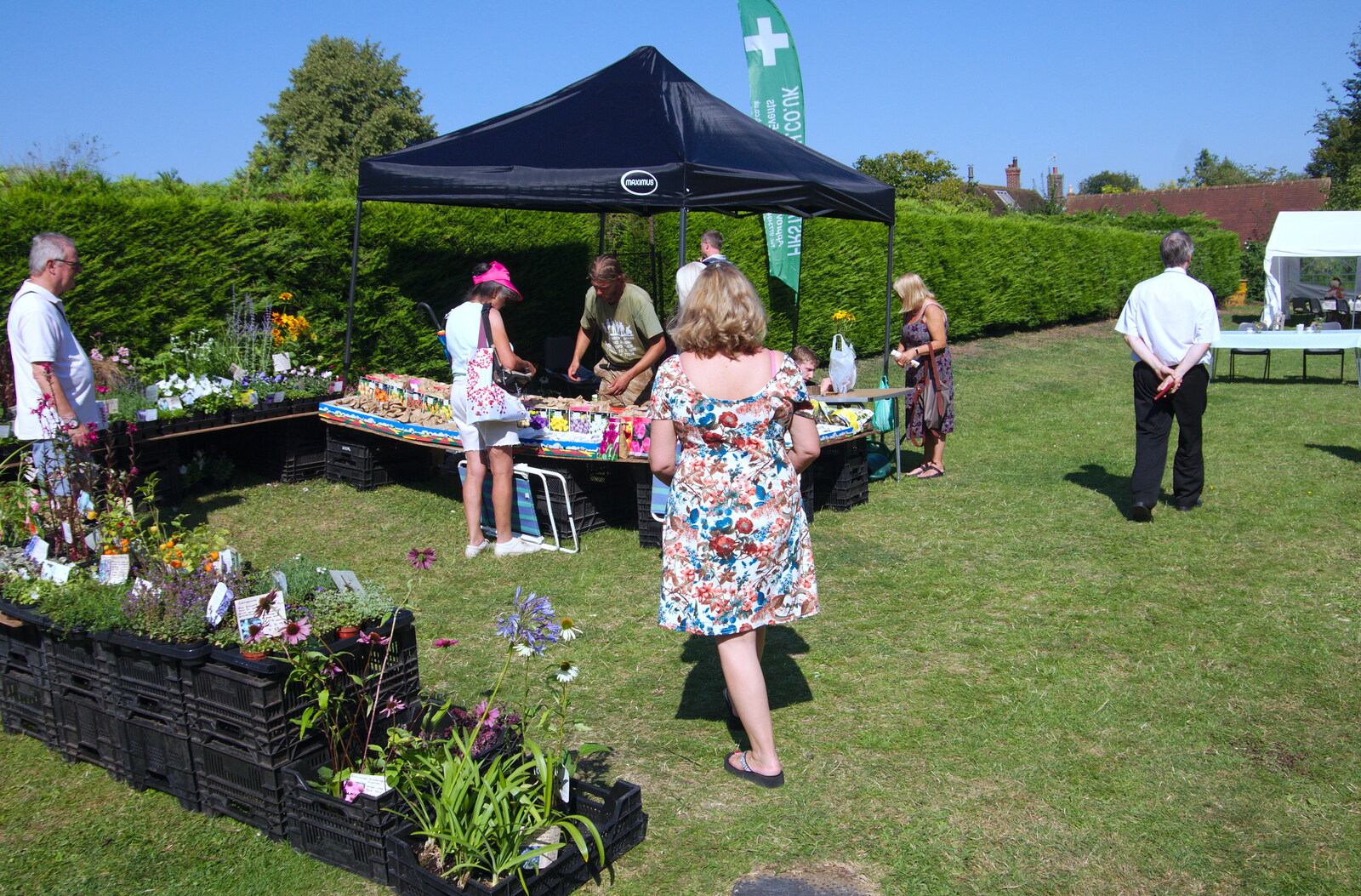 Some plant sales occur in the garden from The Gislingham Silver Band at Walsham Le Willows, Suffolk - 26th August 2019