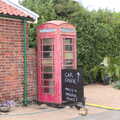 Fred gets a photo of the K6 phonebox by the pub, Waxham Sands and the Nelson Head Beer Festival, Horsey, Norfolk - 31st August 2019