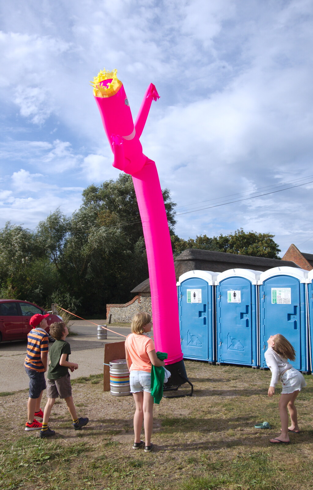 There's a comedy inflatable outside the portaloos from Waxham Sands and the Nelson Head Beer Festival, Horsey, Norfolk - 31st August 2019