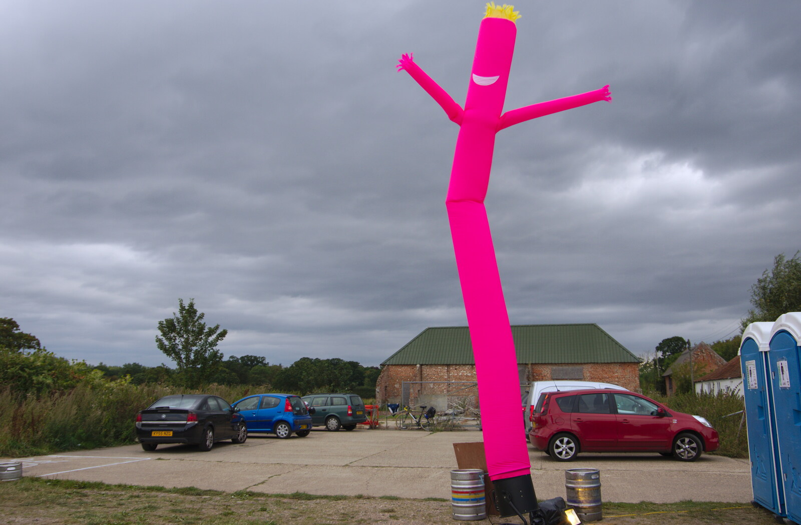 The pink sausage thing keeps dancing from Waxham Sands and the Nelson Head Beer Festival, Horsey, Norfolk - 31st August 2019