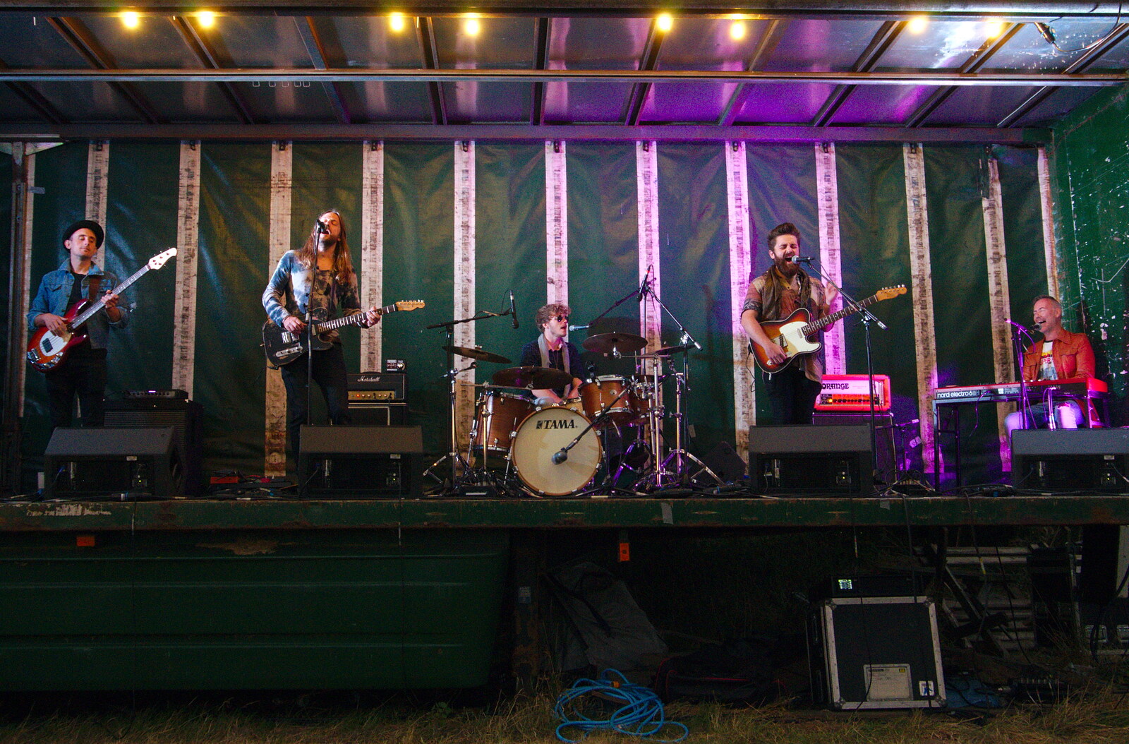 The band on stage from Waxham Sands and the Nelson Head Beer Festival, Horsey, Norfolk - 31st August 2019