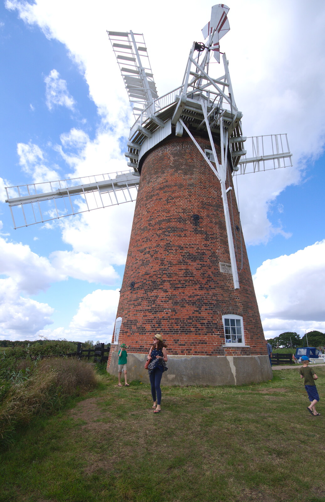Isobel and the boys mill around from Waxham Sands and the Nelson Head Beer Festival, Horsey, Norfolk - 31st August 2019