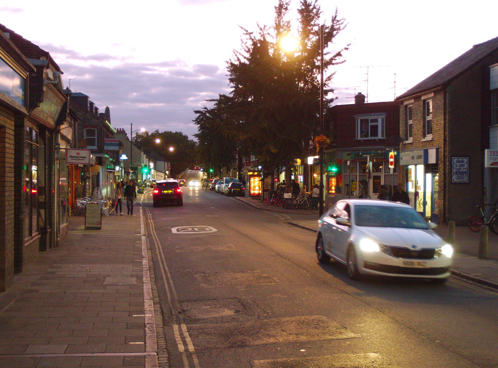 Mill Road in the dusk from A Musical Night on Mill Road, Cambridge - 8th September 2019
