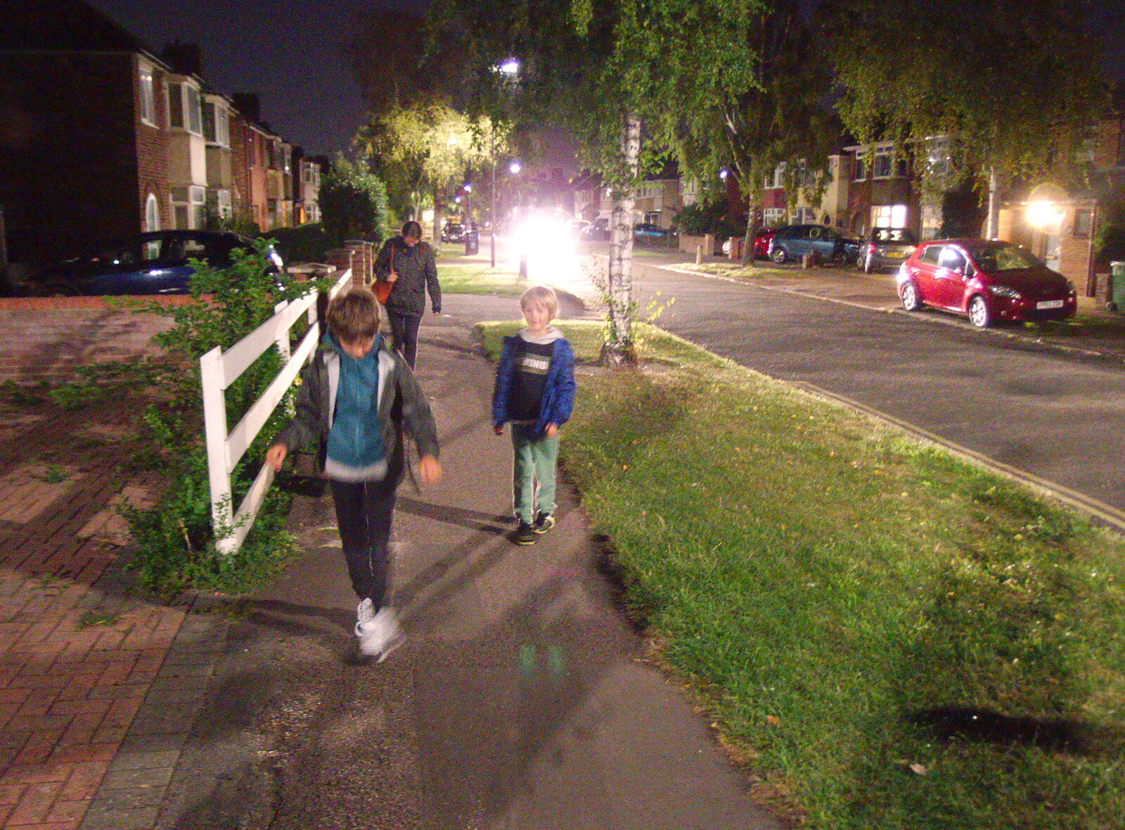 The gang back on Birdwood Road from A Musical Night on Mill Road, Cambridge - 8th September 2019