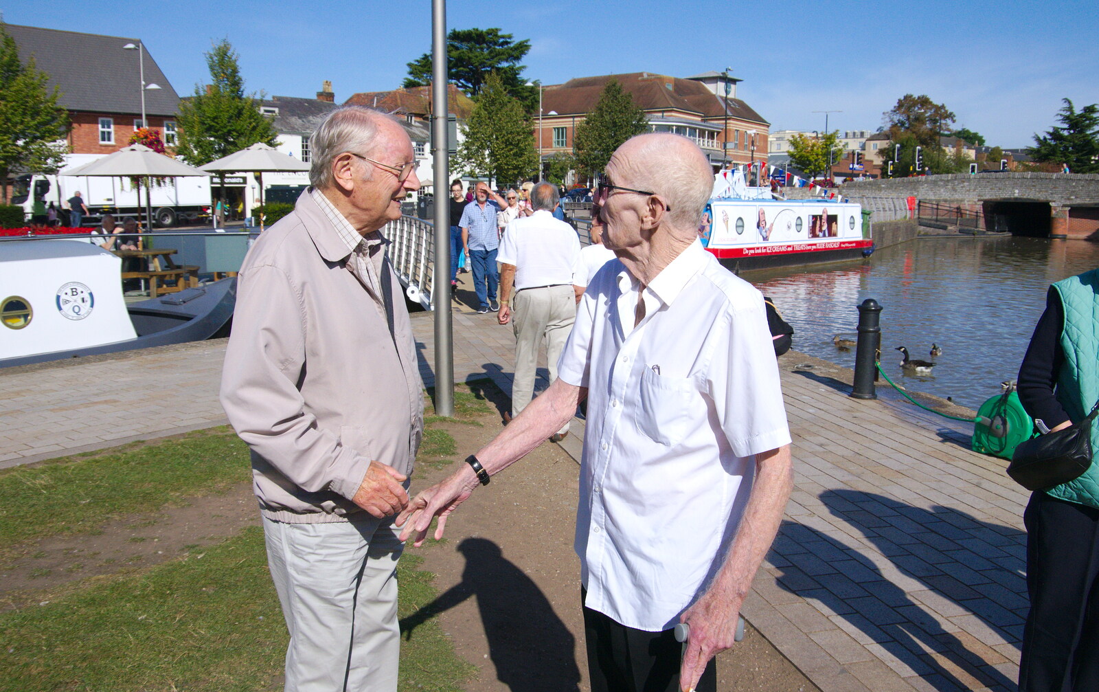 Grandad meets another RAF buddy from A Boat Trip on the River, Stratford upon Avon, Warwickshire - 14th September 2019