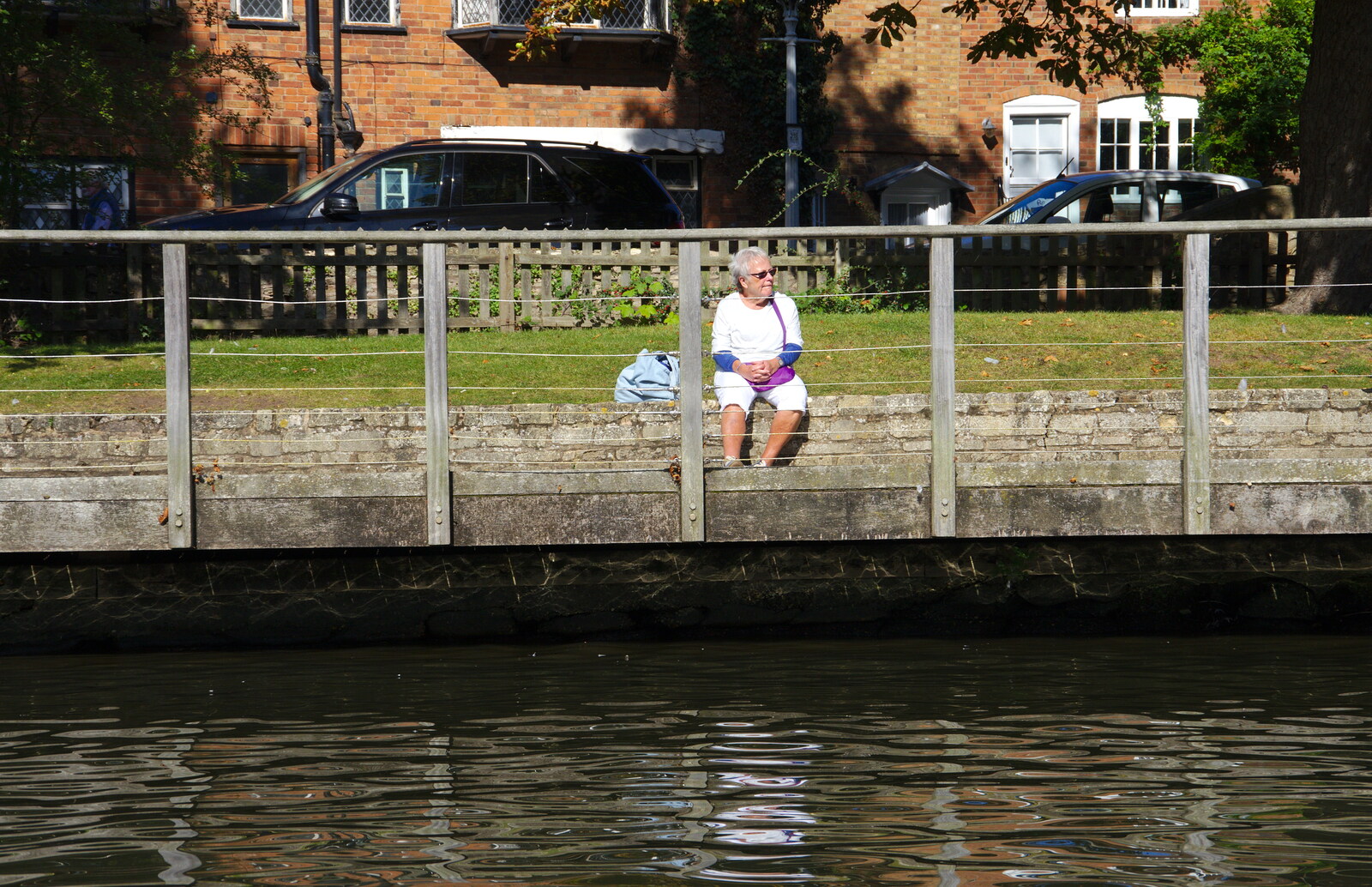 Someone contemplates the River Avon (or River River) from A Boat Trip on the River, Stratford upon Avon, Warwickshire - 14th September 2019