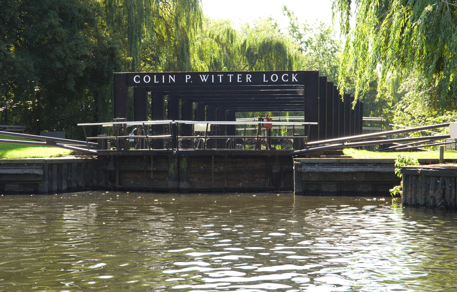 The heavily-reinforced Colin P Witter canal lock from A Boat Trip on the River, Stratford upon Avon, Warwickshire - 14th September 2019