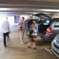 Harry and Grandad are blurs by the car, A Boat Trip on the River, Stratford upon Avon, Warwickshire - 14th September 2019