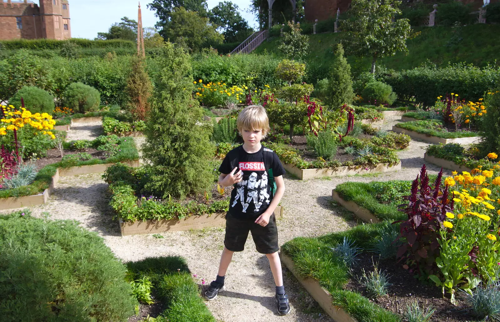 Harry in the garden, from Kenilworth Castle and the 69th Entry Reunion Dinner, Stratford, Warwickshire - 14th September 2019