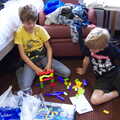 2019 Back in the hotel room, the boys do some more Lego