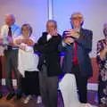 Linked arms break up into clapping, Kenilworth Castle and the 69th Entry Reunion Dinner, Stratford, Warwickshire - 14th September 2019