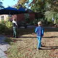 The boys roam around looking for fallen conkers, A Trip to the South Coast, Highcliffe, Dorset - 20th September 2019