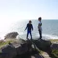 The boys on the top of the cliff, A Trip to the South Coast, Highcliffe, Dorset - 20th September 2019