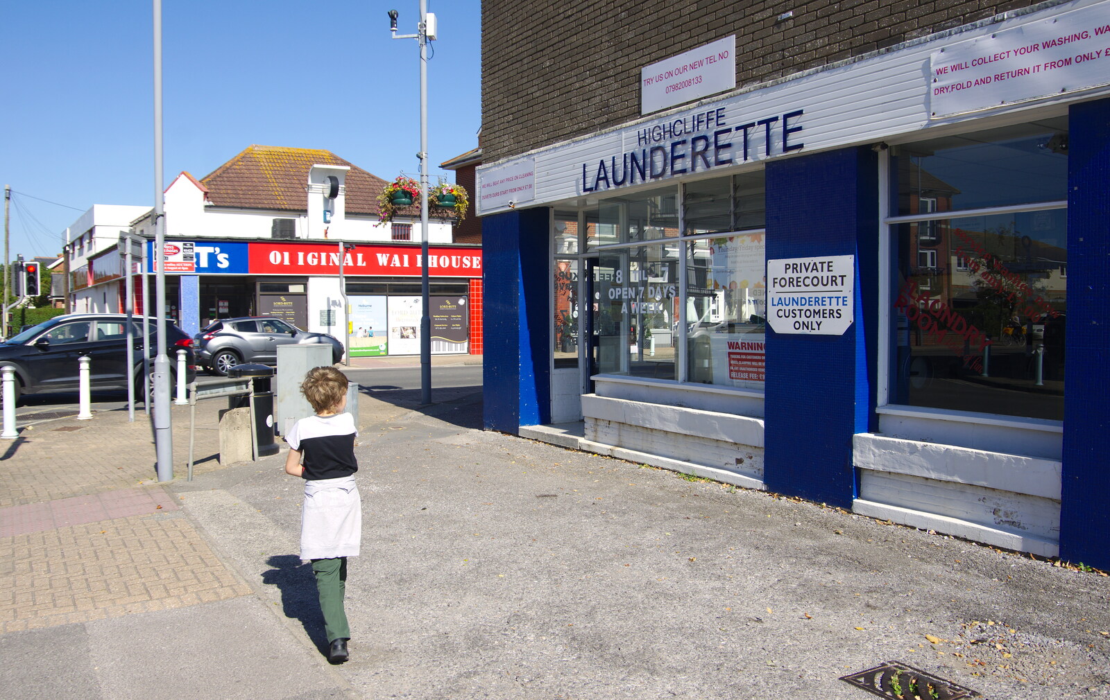 Fred outside the Highcliffe Laundrette from A Trip to the South Coast, Highcliffe, Dorset - 20th September 2019