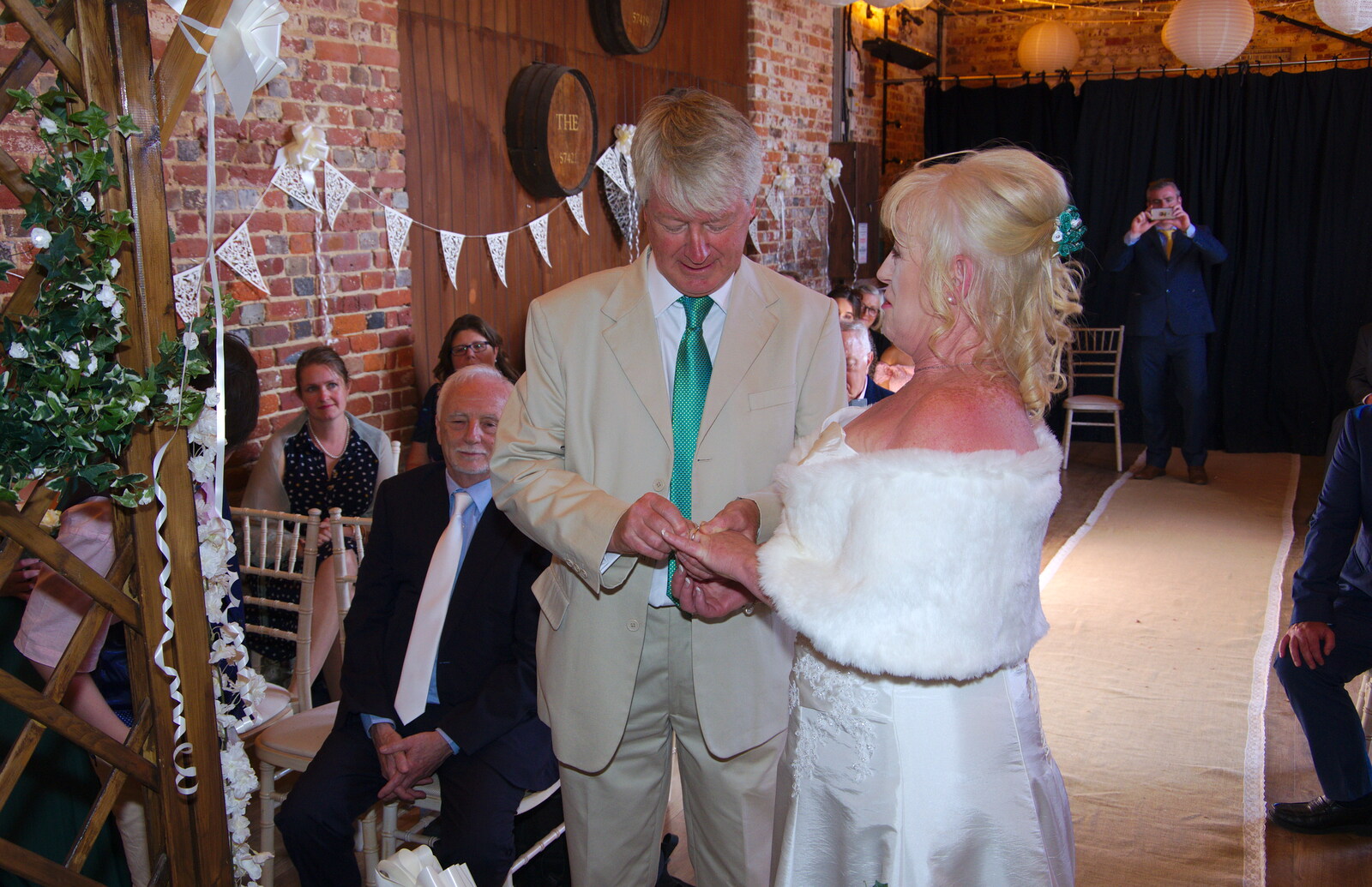 Rings are exchanged from Neil and Martina's Wedding, The Three Tuns, Bransgore, Dorset - 20th September 2019