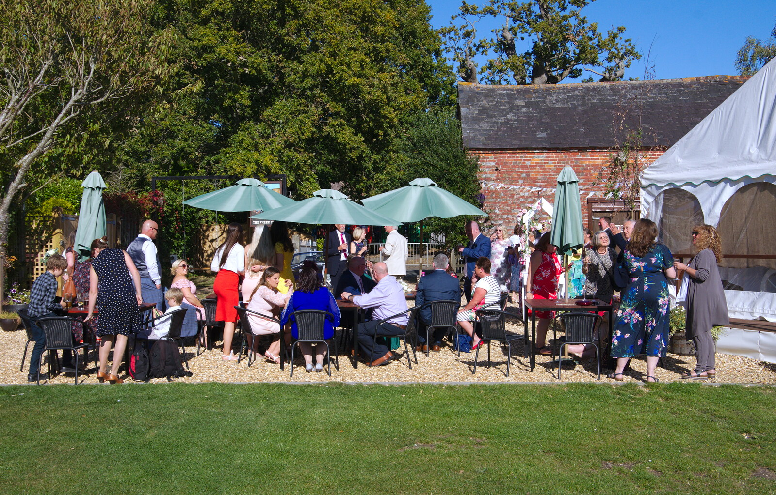 Sitting out in the garden from Neil and Martina's Wedding, The Three Tuns, Bransgore, Dorset - 20th September 2019
