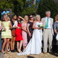 A group photo occurs, Neil and Martina's Wedding, The Three Tuns, Bransgore, Dorset - 20th September 2019