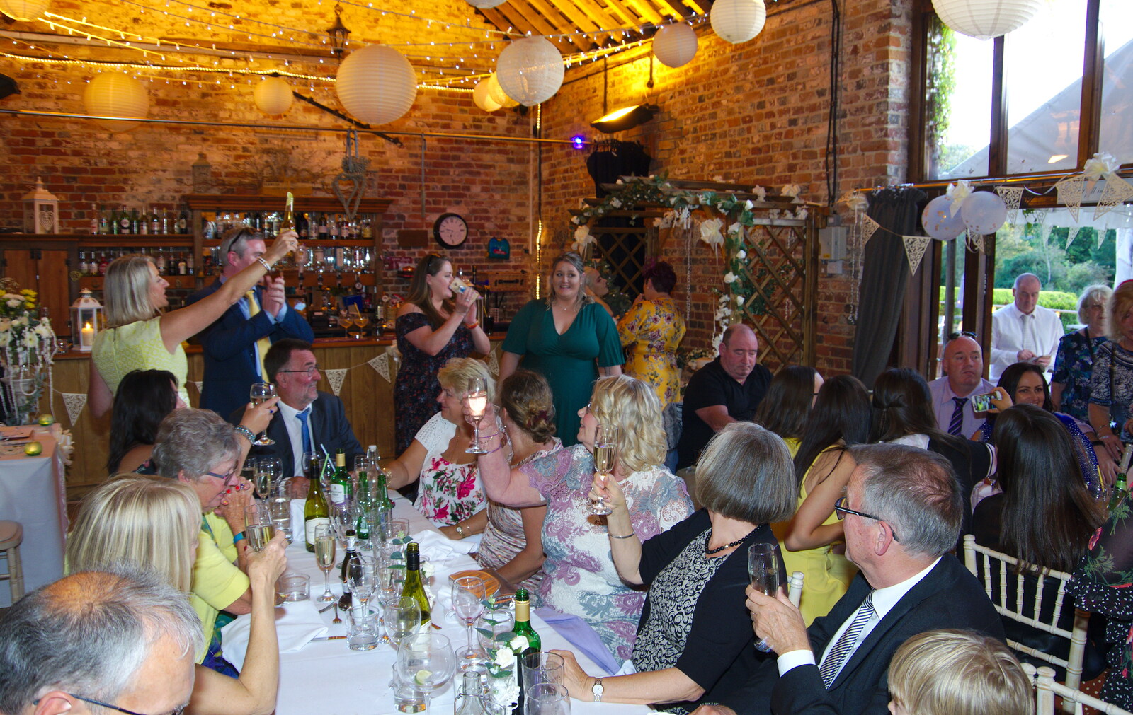 A toast occurs from Neil and Martina's Wedding, The Three Tuns, Bransgore, Dorset - 20th September 2019