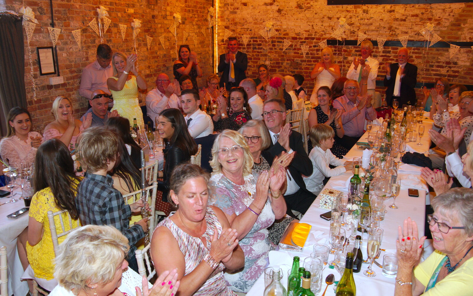 There's a big round of applause for the flute piece from Neil and Martina's Wedding, The Three Tuns, Bransgore, Dorset - 20th September 2019