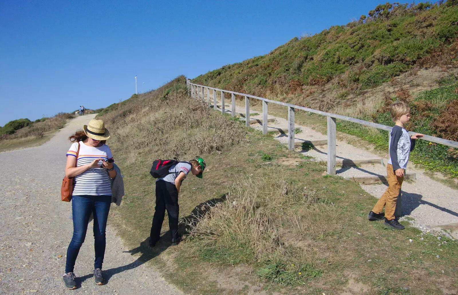 Hanging around on the clifftop, from A Day with Sean and Michelle, Walkford, Dorset - 21st September 2019