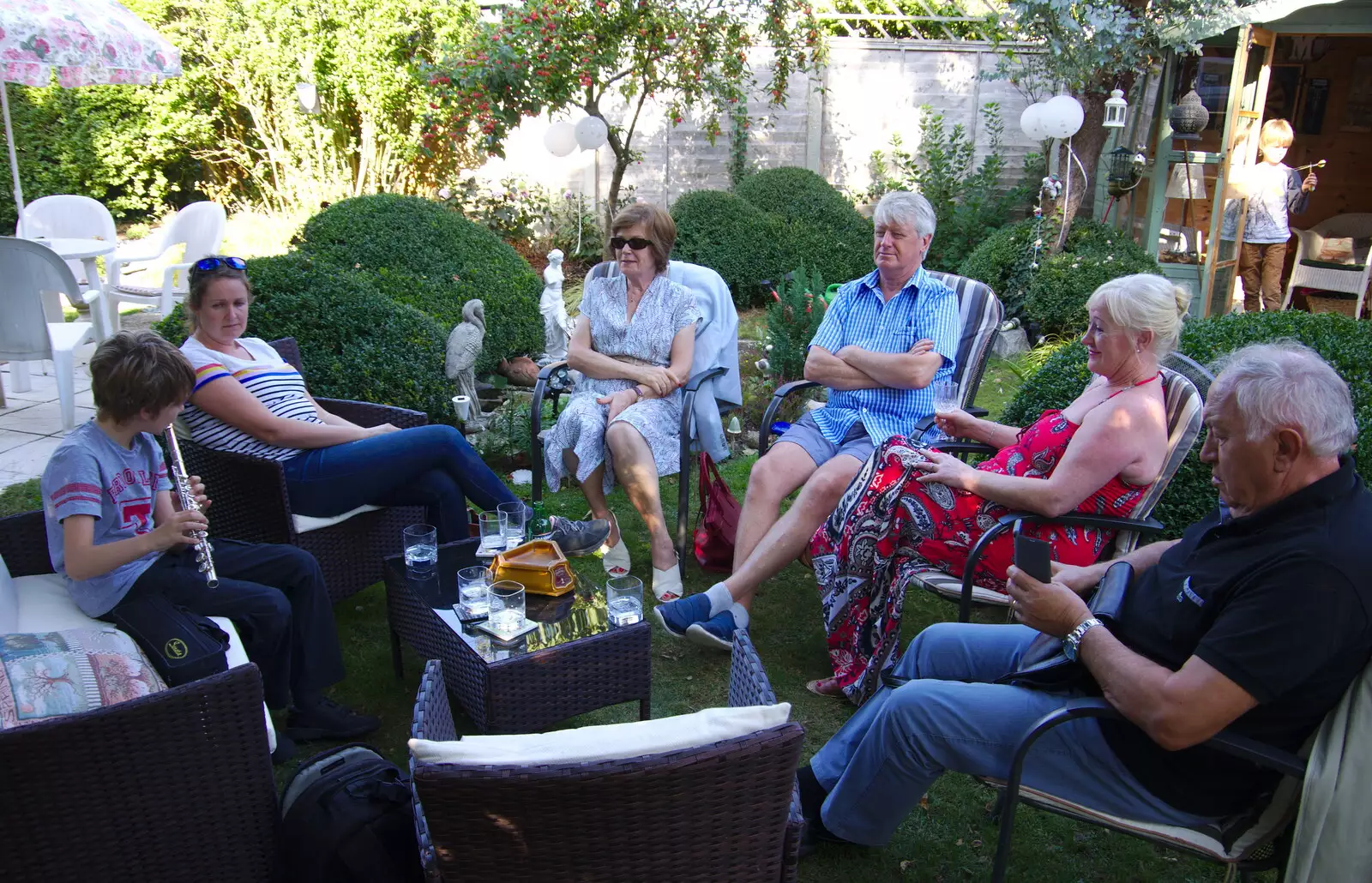 In the garden with the Geneva massive, from A Day with Sean and Michelle, Walkford, Dorset - 21st September 2019