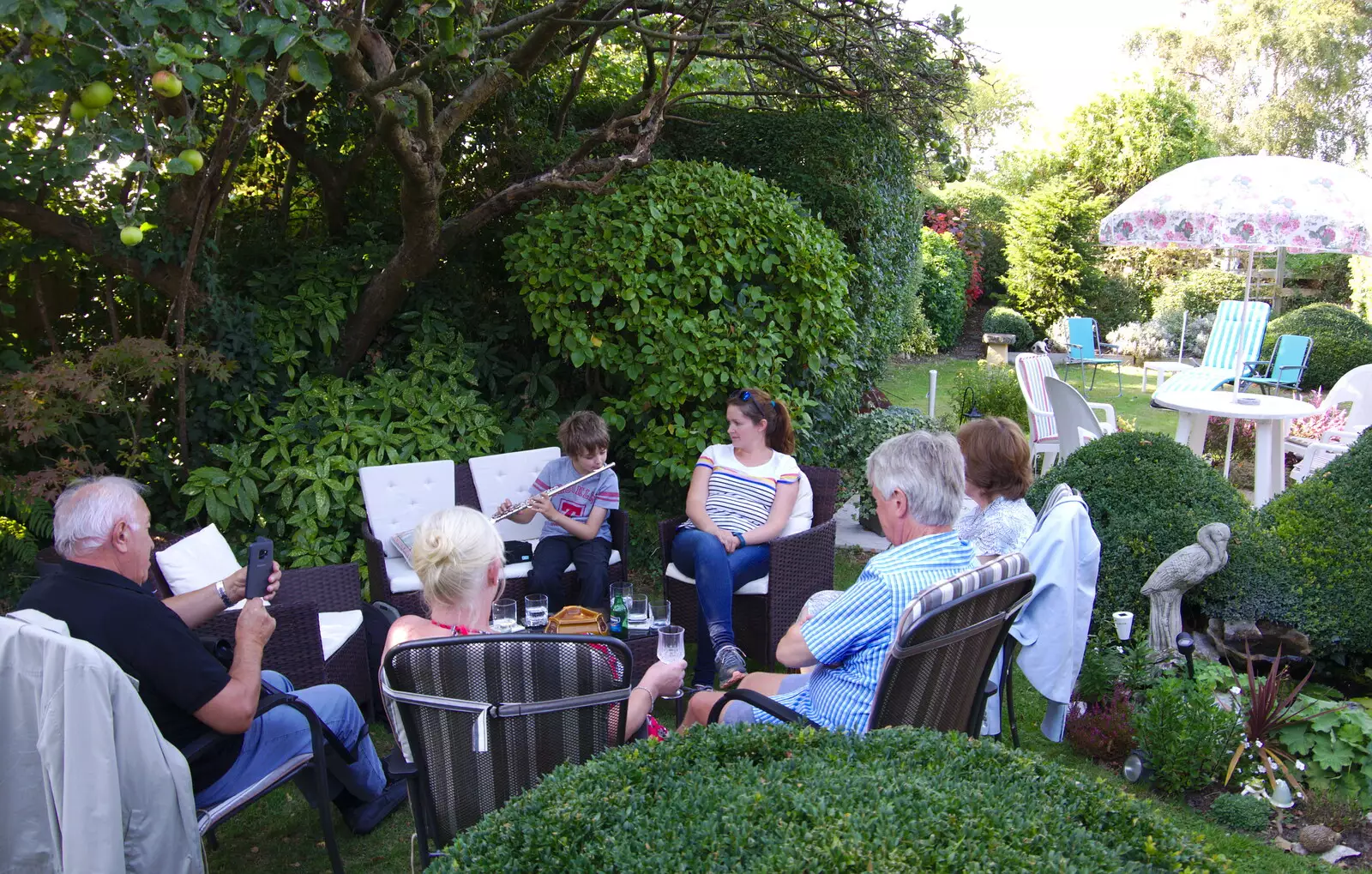 Fred plays the rescued flute, from A Day with Sean and Michelle, Walkford, Dorset - 21st September 2019