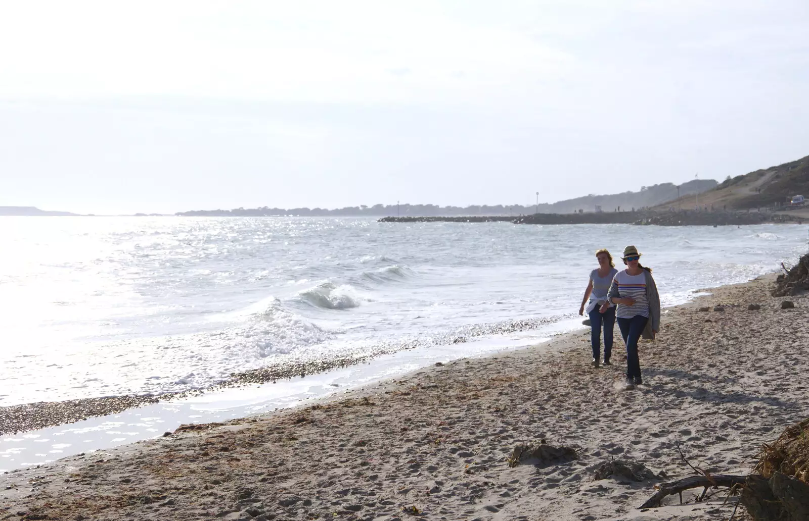 Michelle and Isobel on the beach, from A Day with Sean and Michelle, Walkford, Dorset - 21st September 2019