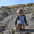 Harry with the 'pottery' he had left to dry, A Day with Sean and Michelle, Walkford, Dorset - 21st September 2019