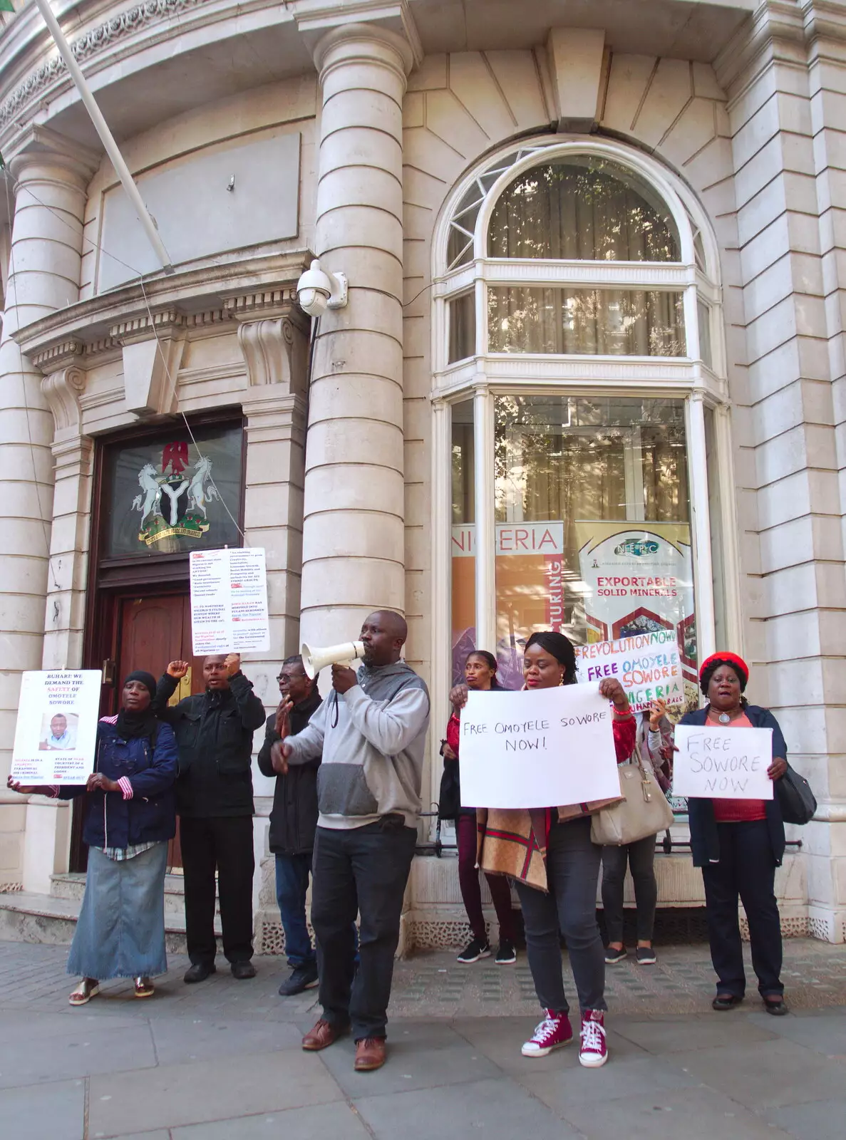 Free Sowore placards are waved around, from Fred's Birthday and a GSB Duck-Race Miscellany, Brome, Eye and London - 28th September 2019