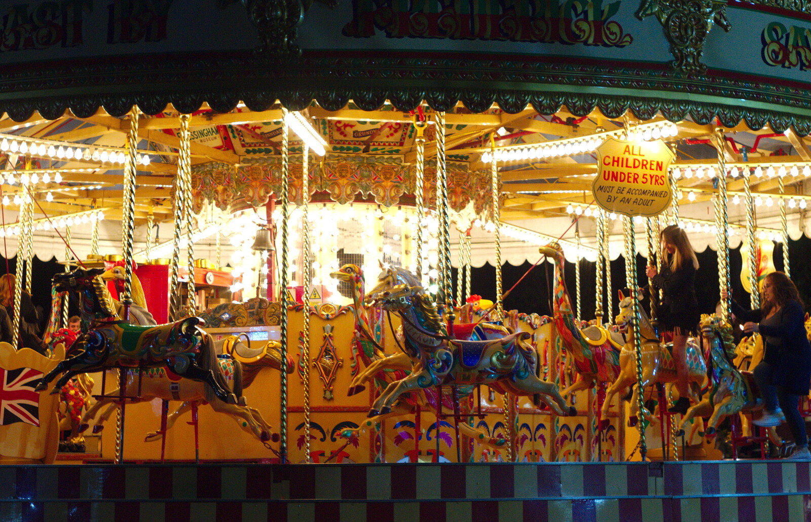 There are free rides on the gallopers from The Bressingham Band Night, Bressingham Steam Museum, Norfolk - 5th October 2019