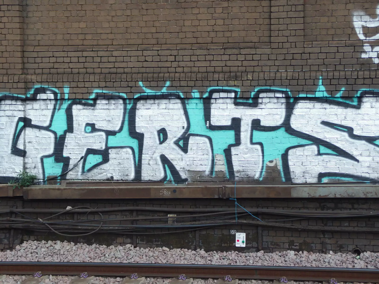 Gerts graffiti on a brick wall, from The Extinction Rebellion Protest, Westminster, London - 9th October 2019