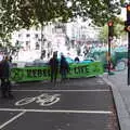 Northumberland Avenue is blocked off, The Extinction Rebellion Protest, Westminster, London - 9th October 2019