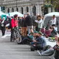 A cyclist stops for a chat, The Extinction Rebellion Protest, Westminster, London - 9th October 2019